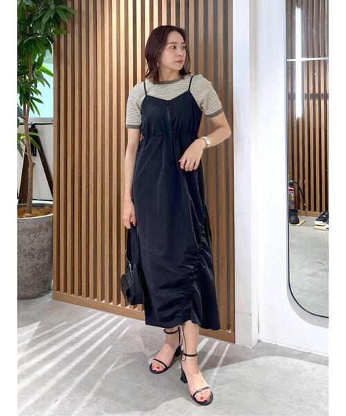 FREE'S MART(フリーズマート)の「◇ナイロンドロストシャーリングジャンスカ(ワンピース・レディース・ホワイト/ブラック・MEDIUM/SMALL)」の6枚目の写真