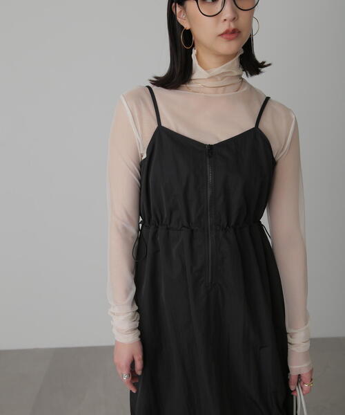 FREE'S MART(フリーズマート)の「◇ナイロンドロストシャーリングジャンスカ(ワンピース・レディース・ホワイト/ブラック・MEDIUM/SMALL)」の8枚目の写真