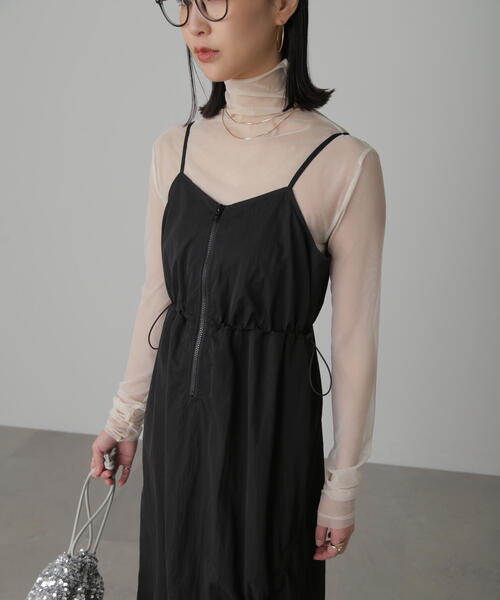 FREE'S MART(フリーズマート)の「◇ナイロンドロストシャーリングジャンスカ(ワンピース・レディース・ホワイト/ブラック・MEDIUM/SMALL)」の9枚目の写真