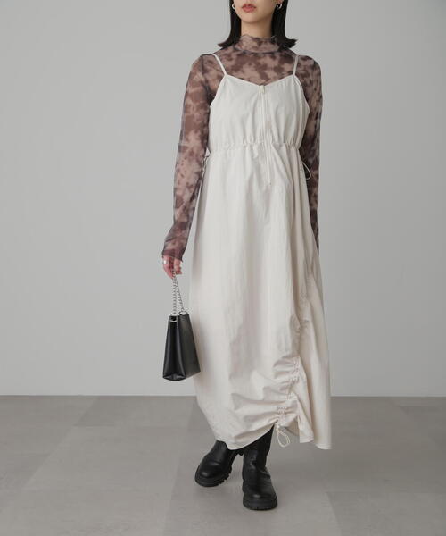 FREE'S MART(フリーズマート)の「◇ナイロンドロストシャーリングジャンスカ(ワンピース・レディース・ホワイト/ブラック・MEDIUM/SMALL)」の18枚目の写真