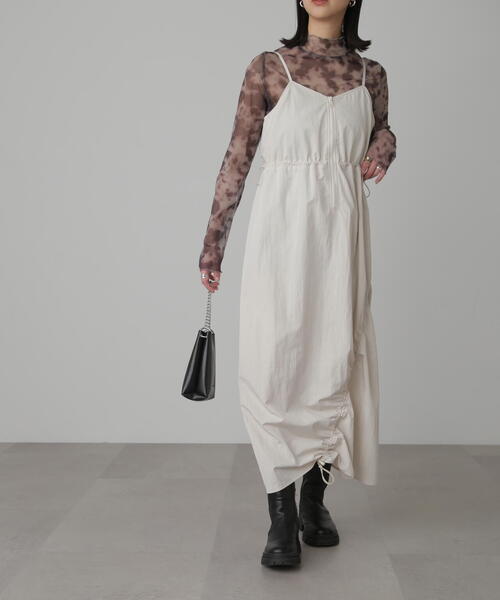 FREE'S MART(フリーズマート)の「◇ナイロンドロストシャーリングジャンスカ(ワンピース・レディース・ホワイト/ブラック・MEDIUM/SMALL)」の19枚目の写真