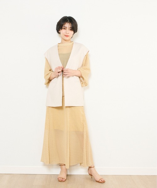 INED CLARO(イネドクラロ)の「ジオメトリックプリントブラウス【セットアップ対応】(シャツ/ブラウス・レディース・グレー/ベージュ/グリーン・フリー)」の13枚目の写真