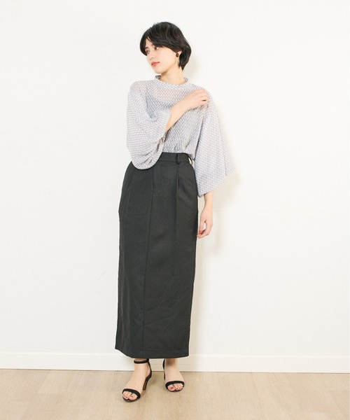 INED CLARO(イネドクラロ)の「ジオメトリックプリントブラウス【セットアップ対応】(シャツ/ブラウス・レディース・グレー/ベージュ/グリーン・フリー)」の5枚目の写真
