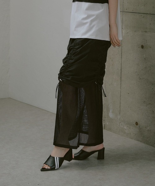 RAY CASSIN（レイカズン）の「メッシュリバーシブルドロストスカート（スカート・レディース・ブラック/ブルー/ホワイト・FREE）」の8枚目の写真