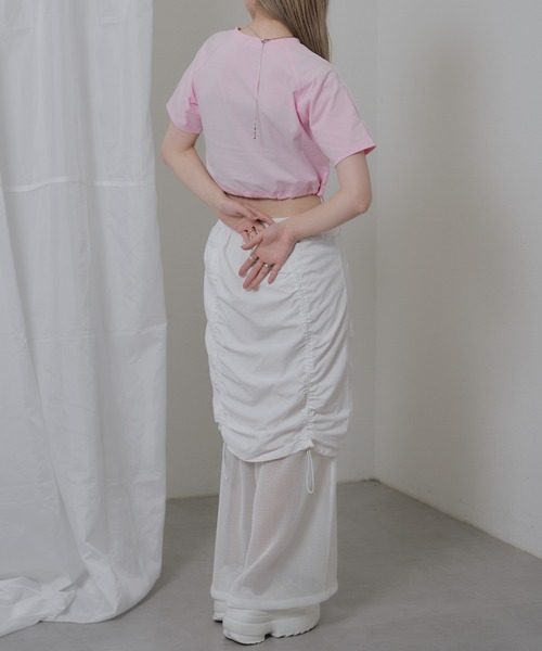 RAY CASSIN（レイカズン）の「メッシュリバーシブルドロストスカート（スカート・レディース・ブラック/ブルー/ホワイト・FREE）」の5枚目の写真