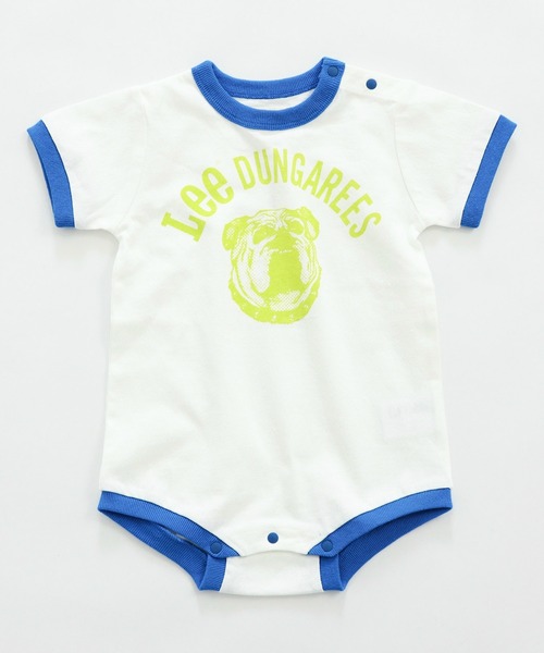 Lee（リー）の「【ベビー】ブルドッグプリント ショートスリーブ リンガーロンパース（ロンパース・キッズ・ブルー/レッド/マスタード/ミント・80）」の3枚目の写真