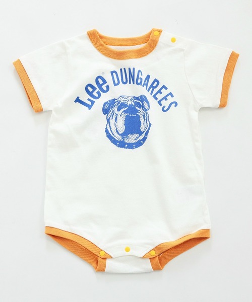 Lee（リー）の「【ベビー】ブルドッグプリント ショートスリーブ リンガーロンパース（ロンパース・キッズ・ブルー/レッド/マスタード/ミント・80）」の4枚目の写真