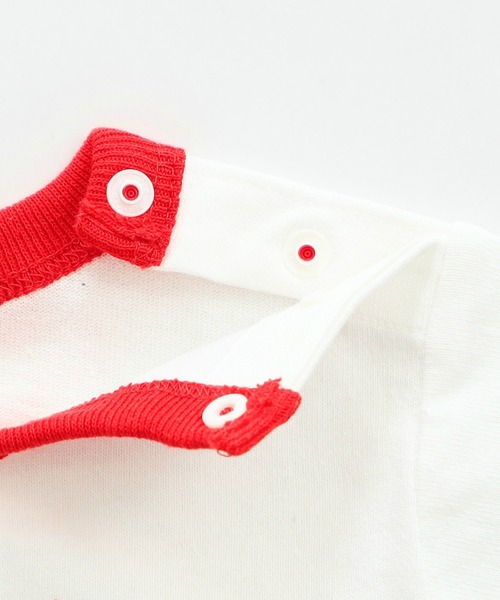 Lee（リー）の「【ベビー】ブルドッグプリント ショートスリーブ リンガーロンパース（ロンパース・キッズ・ブルー/レッド/マスタード/ミント・80）」の11枚目の写真