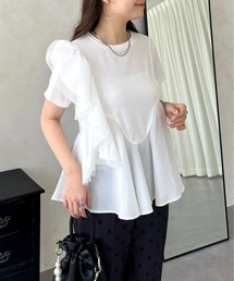 prose verse | アシメフリル切替ペプラムTシャツ(Tシャツ/カットソー)