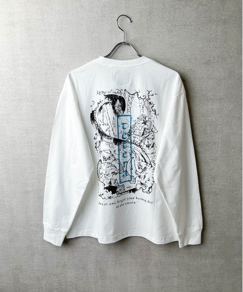 TETERA（テテラ）の「【TETERA/テテラ】AMAMI &WINDY LS T-SH / プリントデザイン ロングスリーブ Tシャツ tete21-027（Tシャツ/カットソー・レディース・ホワイト×ブルー/ホワイト×グリーン・XL/L）」の8枚目の写真