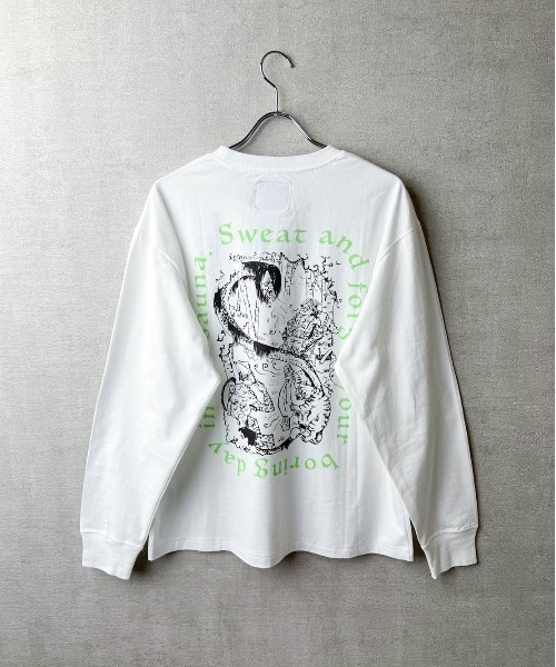 TETERA（テテラ）の「【TETERA/テテラ】AMAMI &WINDY LS T-SH / プリントデザイン ロングスリーブ Tシャツ tete21-027（Tシャツ/カットソー・レディース・ホワイト×ブルー/ホワイト×グリーン・XL/L）」の11枚目の写真