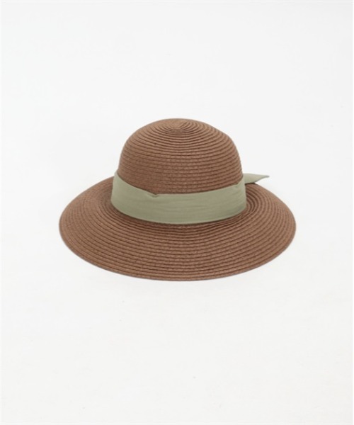 axes femme（アクシーズファム）の「リボン配色雑材ＵＶハット（ハット・レディース・ブラウン/ベージュ/ブラック・FREE）」の3枚目の写真