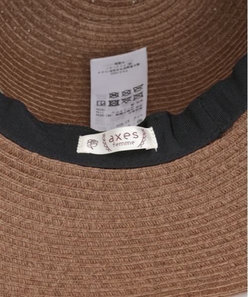 axes femme（アクシーズファム）の「リボン配色雑材ＵＶハット（ハット・レディース・ブラウン/ベージュ/ブラック・FREE）」の21枚目の写真