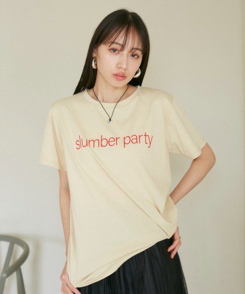 VIS（ビス）の「【洗える】Souvenir ロゴTシャツ（Tシャツ/カットソー・レディース・ネイビー/ベージュ系その他/ライトグレー・FREE）」の4枚目の写真