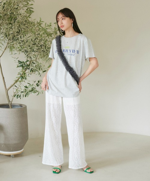 VIS（ビス）の「【洗える】Souvenir ロゴTシャツ（Tシャツ/カットソー・レディース・ネイビー/ベージュ系その他/ライトグレー・FREE）」の12枚目の写真