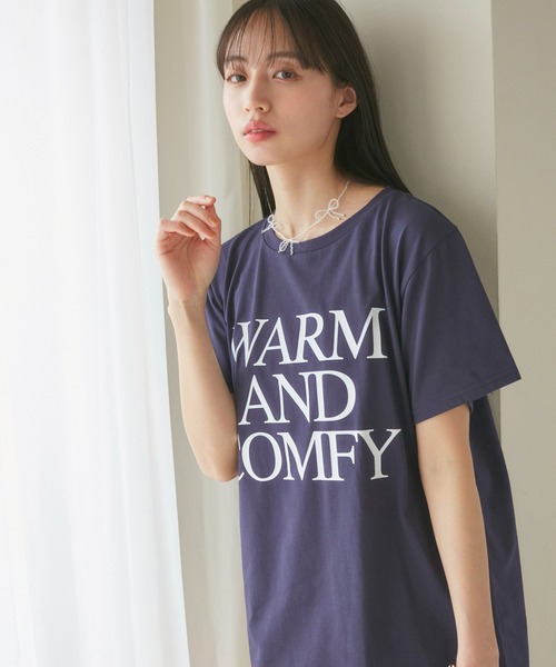 VIS（ビス）の「【洗える】Souvenir ロゴTシャツ（Tシャツ/カットソー・レディース・ネイビー/ベージュ系その他/ライトグレー・FREE）」の16枚目の写真
