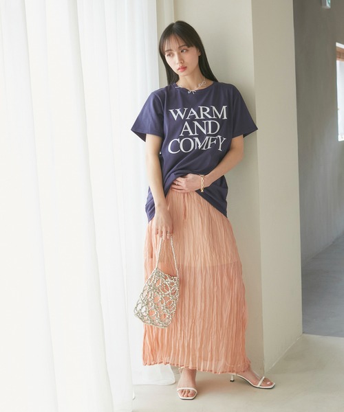 VIS（ビス）の「【洗える】Souvenir ロゴTシャツ（Tシャツ/カットソー・レディース・ネイビー/ベージュ系その他/ライトグレー・FREE）」の18枚目の写真