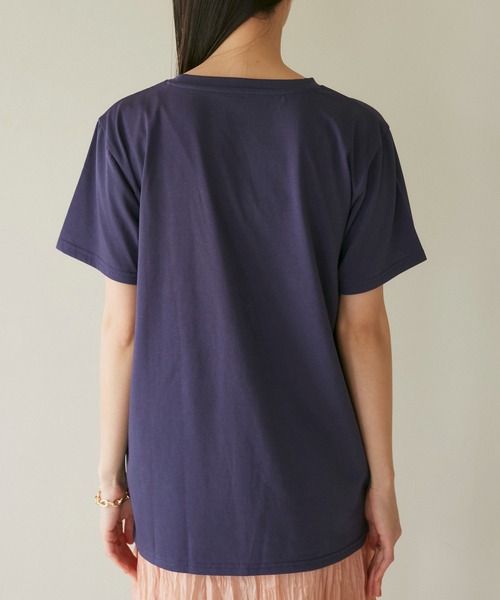 VIS（ビス）の「【洗える】Souvenir ロゴTシャツ（Tシャツ/カットソー・レディース・ネイビー/ベージュ系その他/ライトグレー・FREE）」の21枚目の写真