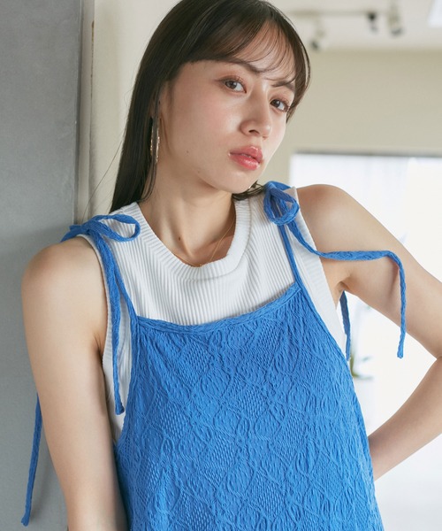 VIS（ビス）の「カップ付きアメスリタンク（タンクトップ・レディース・ホワイト/ブラック/グリーン・FREE）」の21枚目の写真