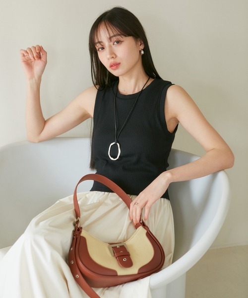 VIS（ビス）の「カップ付きアメスリタンク（タンクトップ・レディース・ホワイト/ブラック/グリーン・FREE）」の17枚目の写真