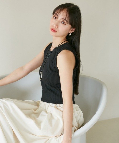 VIS（ビス）の「カップ付きアメスリタンク（タンクトップ・レディース・ホワイト/ブラック/グリーン・FREE）」の16枚目の写真