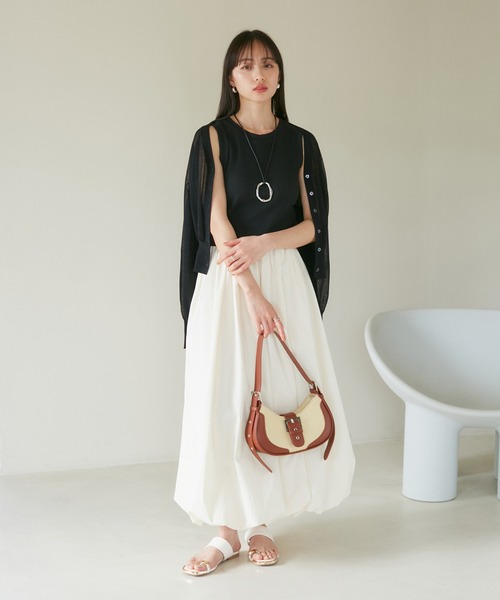 VIS（ビス）の「カップ付きアメスリタンク（タンクトップ・レディース・ホワイト/ブラック/グリーン・FREE）」の14枚目の写真