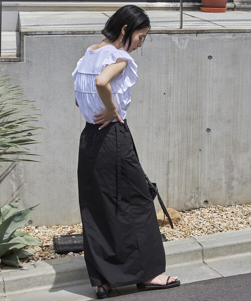 Firsthand（ファーストハンド）の「Firsthand/ファーストハンド オーガニックコットンフリルスリーブギャザートップス（Tシャツ/カットソー・レディース・ブラック/ホワイト/ブルー/ピンク・FREE）」の11枚目の写真