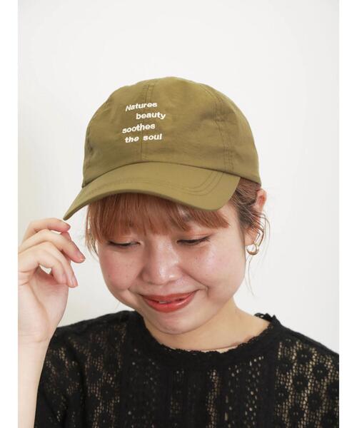 Samansa Mos2(サマンサ モスモス)の「【UVカット/撥水加工】刺繍ナイロンキャップ(ハット・レディース・ベージュ/カーキ/ブラック・F)」の1枚目の写真