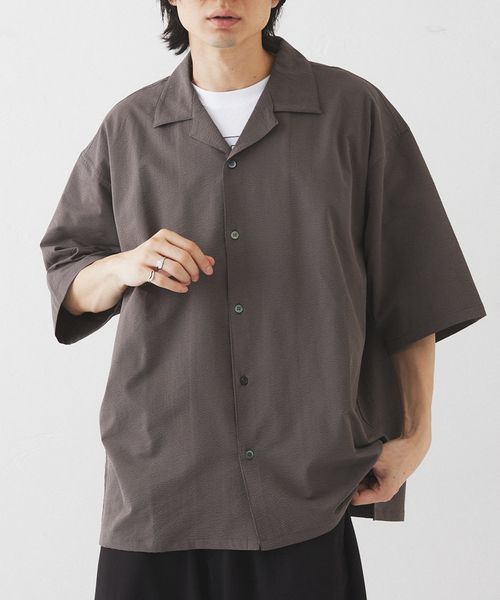 417 EDIFICE（フォーワンセブンエディフィス）の「サッカーオープンカラーシャツ（シャツ/ブラウス・メンズ・ブラック/ベージュ・MEDIUM/LARGE/XX-LARGE）」の19枚目の写真