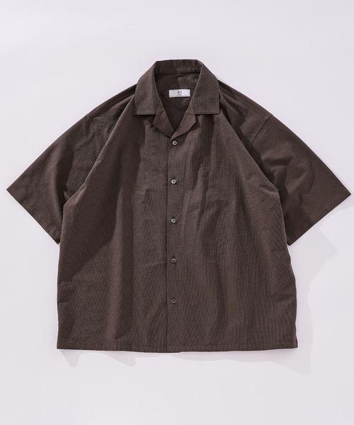 417 EDIFICE（フォーワンセブンエディフィス）の「サッカーオープンカラーシャツ（シャツ/ブラウス・メンズ・ブラック/ベージュ・MEDIUM/LARGE/XX-LARGE）」の15枚目の写真