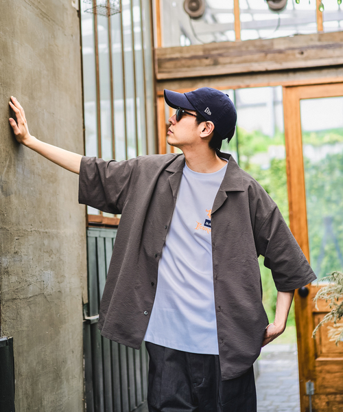 417 EDIFICE（フォーワンセブンエディフィス）の「サッカーオープンカラーシャツ（シャツ/ブラウス・メンズ・ブラック/ベージュ・MEDIUM/LARGE/XX-LARGE）」の13枚目の写真