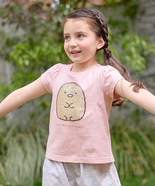 ANY（エニィ）の「【WEB限定/すみっコぐらし】ミラクルスパンコールTシャツ（Tシャツ/カットソー・キッズ・ライトグリーン系/ピンク系/ライラック系・130/120/110/100）」の3枚目の写真