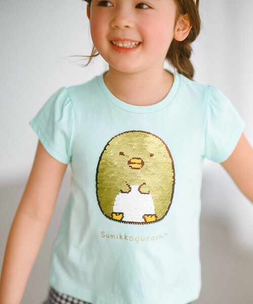 ANY（エニィ）の「【WEB限定/すみっコぐらし】ミラクルスパンコールTシャツ（Tシャツ/カットソー・キッズ・ライトグリーン系/ピンク系/ライラック系・130/120/110/100）」の5枚目の写真