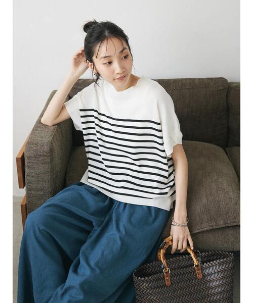 CRAFT STANDARD BOUTIQUE(クラフトスタンダードブティック)の「洗える/チューリップスリーブニットプルオーバー(ニット/セーター・レディース・ブラック/オフホワイト/ホワイト系その他4/ブルー系その他2・FREE)」の9枚目の写真