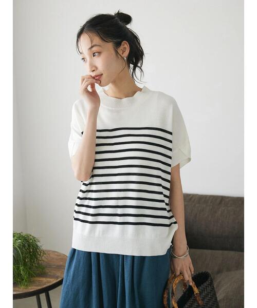 CRAFT STANDARD BOUTIQUE(クラフトスタンダードブティック)の「洗える/チューリップスリーブニットプルオーバー(ニット/セーター・レディース・ブラック/オフホワイト/ホワイト系その他4/ブルー系その他2・FREE)」の10枚目の写真