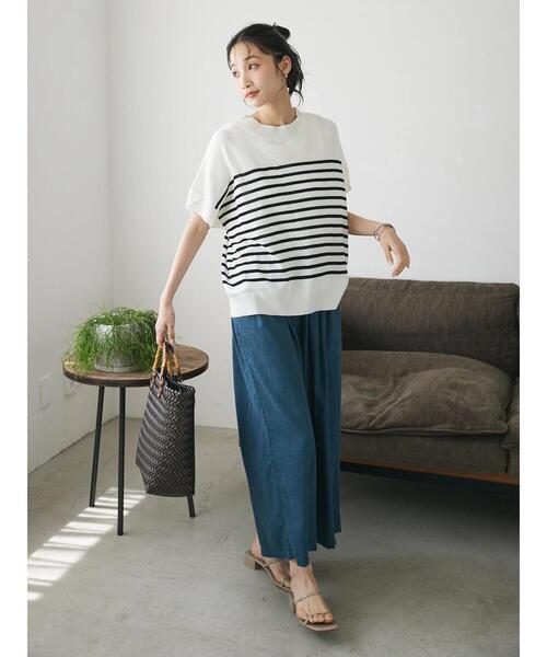 CRAFT STANDARD BOUTIQUE(クラフトスタンダードブティック)の「洗える/チューリップスリーブニットプルオーバー(ニット/セーター・レディース・ブラック/オフホワイト/ホワイト系その他4/ブルー系その他2・FREE)」の16枚目の写真