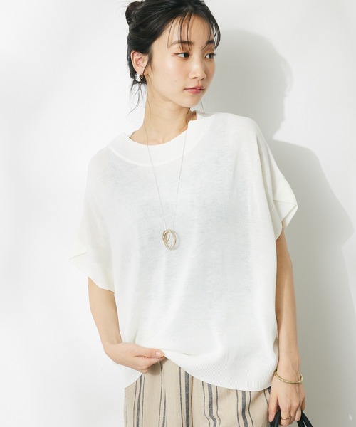 CRAFT STANDARD BOUTIQUE(クラフトスタンダードブティック)の「洗える/チューリップスリーブニットプルオーバー(ニット/セーター・レディース・ブラック/オフホワイト/ホワイト系その他4/ブルー系その他2・FREE)」の2枚目の写真