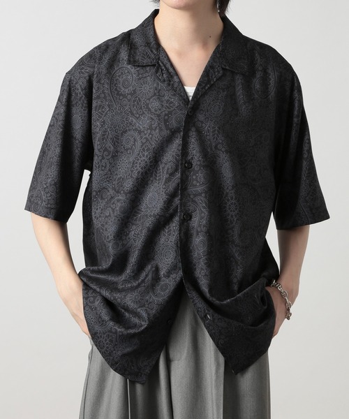 ROOT THREE（ルートスリー）の「【ROOT THREE】ポリ 総柄プリントオープンカラーシャツ 050260（シャツ/ブラウス・メンズ・B/D/C/A・M/L）」の4枚目の写真