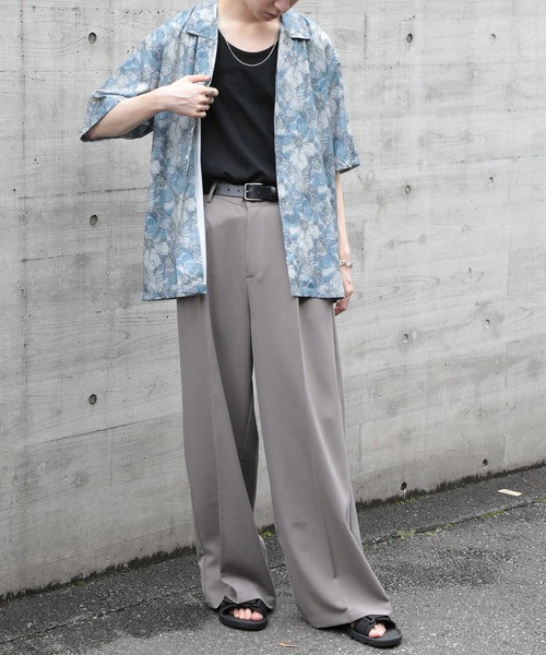 ROOT THREE（ルートスリー）の「【ROOT THREE】ポリ 総柄プリントオープンカラーシャツ 050260（シャツ/ブラウス・メンズ・B/D/C/A・M/L）」の9枚目の写真