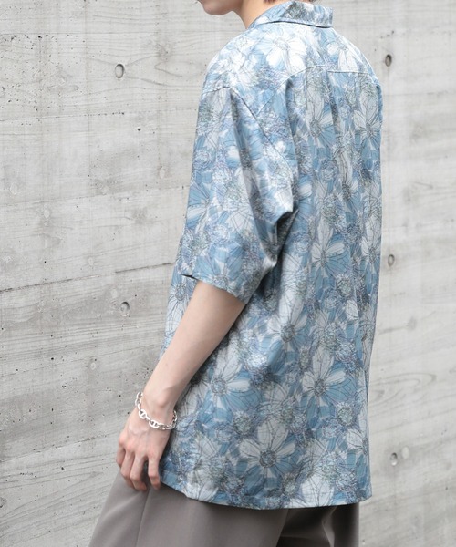 ROOT THREE（ルートスリー）の「【ROOT THREE】ポリ 総柄プリントオープンカラーシャツ 050260（シャツ/ブラウス・メンズ・B/D/C/A・M/L）」の7枚目の写真