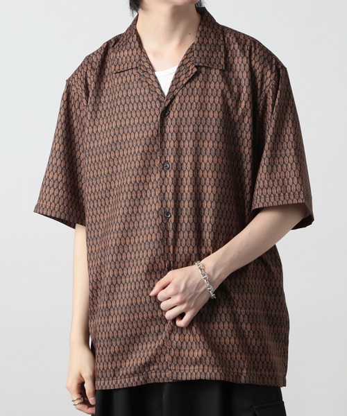 ROOT THREE（ルートスリー）の「【ROOT THREE】ポリ 総柄プリントオープンカラーシャツ 050260（シャツ/ブラウス・メンズ・B/D/C/A・M/L）」の11枚目の写真