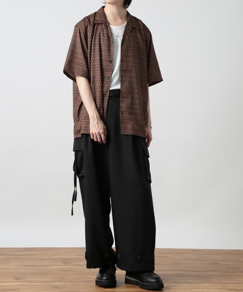 ROOT THREE（ルートスリー）の「【ROOT THREE】ポリ 総柄プリントオープンカラーシャツ 050260（シャツ/ブラウス・メンズ・B/D/C/A・M/L）」の14枚目の写真