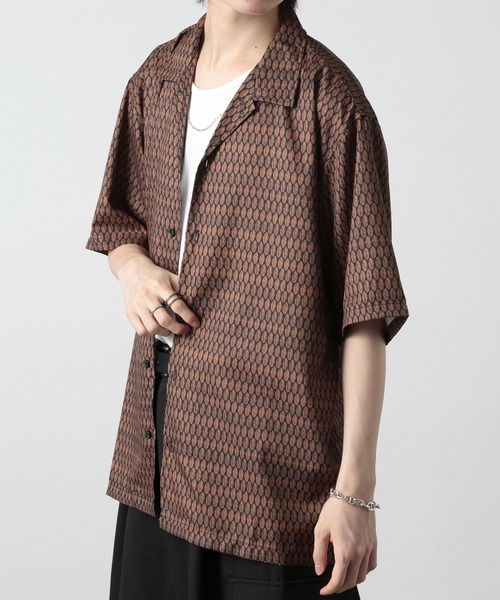 ROOT THREE（ルートスリー）の「【ROOT THREE】ポリ 総柄プリントオープンカラーシャツ 050260（シャツ/ブラウス・メンズ・B/D/C/A・M/L）」の13枚目の写真