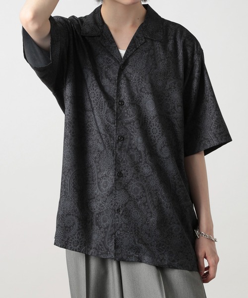 ROOT THREE（ルートスリー）の「【ROOT THREE】ポリ 総柄プリントオープンカラーシャツ 050260（シャツ/ブラウス・メンズ・B/D/C/A・M/L）」の19枚目の写真