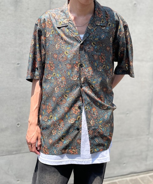 ROOT THREE（ルートスリー）の「【ROOT THREE】ポリ 総柄プリントオープンカラーシャツ 050260（シャツ/ブラウス・メンズ・B/D/C/A・M/L）」の22枚目の写真