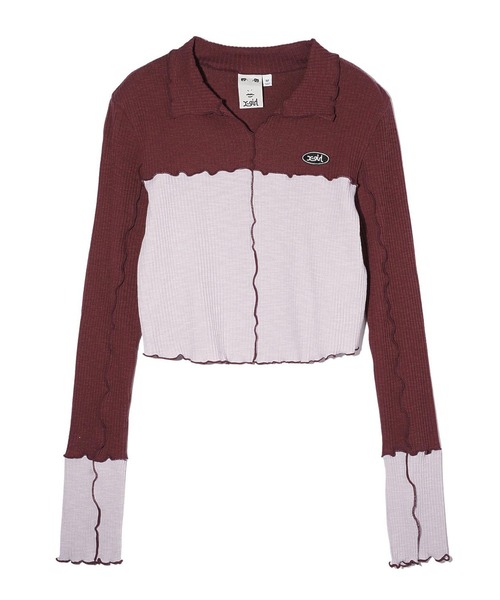 X-girl（エックスガール）の「BICOLOR COMPACT PULLOVER SHIRT（シャツ/ブラウス・レディース・ブラウン/バーガンディー/ネイビー・S/M）」の22枚目の写真