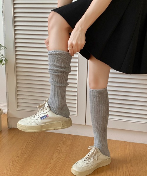 Teem Store（チームストア）の「リブ ハイソックス（ソックス/靴下・レディース・グレー/ホワイト/ブラック・F）」の7枚目の写真