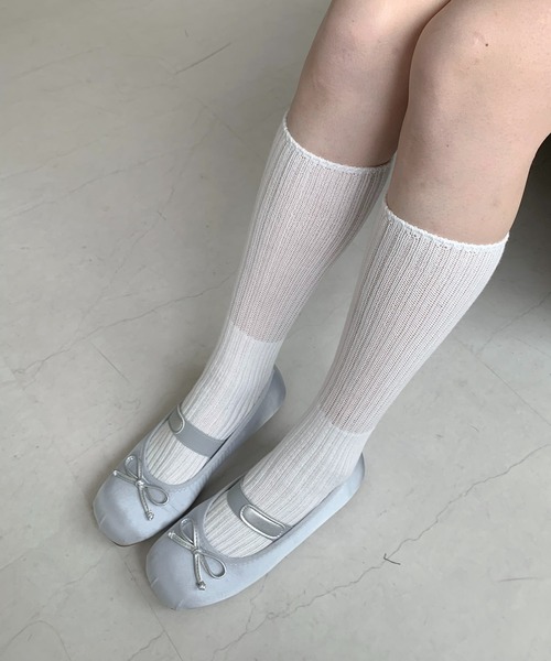 Teem Store（チームストア）の「リブ ハイソックス（ソックス/靴下・レディース・グレー/ホワイト/ブラック・F）」の10枚目の写真