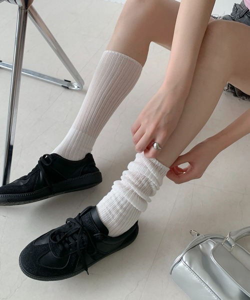 Teem Store（チームストア）の「リブ ハイソックス（ソックス/靴下・レディース・グレー/ホワイト/ブラック・F）」の13枚目の写真