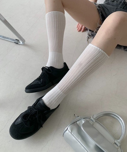 Teem Store（チームストア）の「リブ ハイソックス（ソックス/靴下・レディース・グレー/ホワイト/ブラック・F）」の14枚目の写真